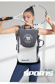 Grey and White Multifunctional Tennis & Badminton Backpack - Waterproof Racket Bag with Shoe Compartment