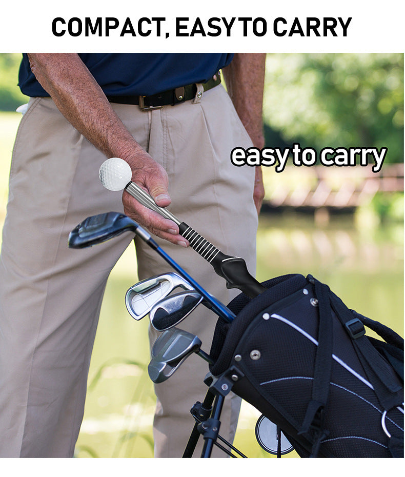 Green Pro Golf Swing Trainer - Extendable with Audible Click & Corrective Grip Aid