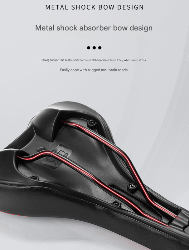 Black patterned style Mountain Bike Saddle - Comfortable and Durable Bicycle Seat for MTB and Road Bikes