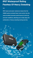 Optical Armband Heart Rate Monitor - Bluetooth & ANT+ Dual Protocol, IP67 Waterproof for Fitness Training(black)