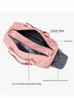 Red Large Capacity Travel Duffel Bag – Wet & Dry Separation, Shoe Compartment, and Luggage Sleeve for Gym, Yoga, and Short Trips