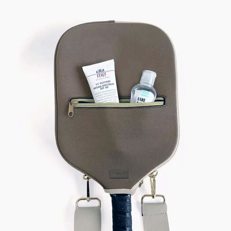 Dark Blue Neoprene Pickleball Paddle Cover – Waterproof Side Pocket Design, Shoulder Bag Style