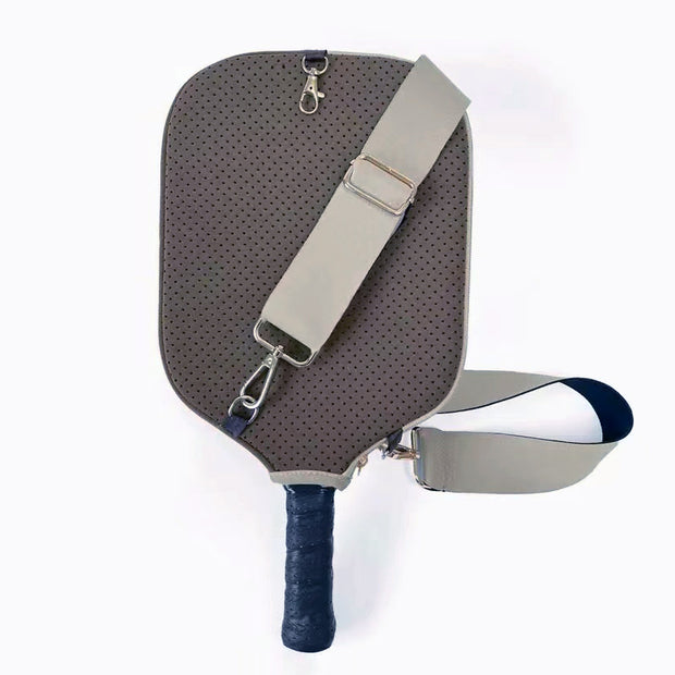 Dark khaki Neoprene Pickleball Paddle Cover – Waterproof Side Pocket Design, Shoulder Bag Style