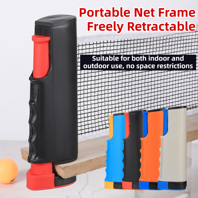 Grey Portable Table Tennis Set with 2 Paddles, 3 Balls and Carry Bag - 165cm Retractable Ping Pong Net & Post - Indoor/Outdoor Professional Training Kit