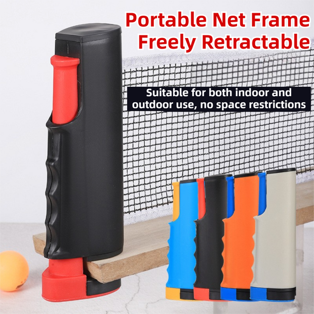 Grey Portable Table Tennis Set with 2 Paddles, 3 Balls and Carry Bag - 165cm Retractable Ping Pong Net & Post - Indoor/Outdoor Professional Training Kit