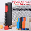 Blue Portable Table Tennis Set with 2 Paddles, 3 Balls and Carry Bag - 165cm Retractable Ping Pong Net & Post - Indoor/Outdoor Professional Training Kit