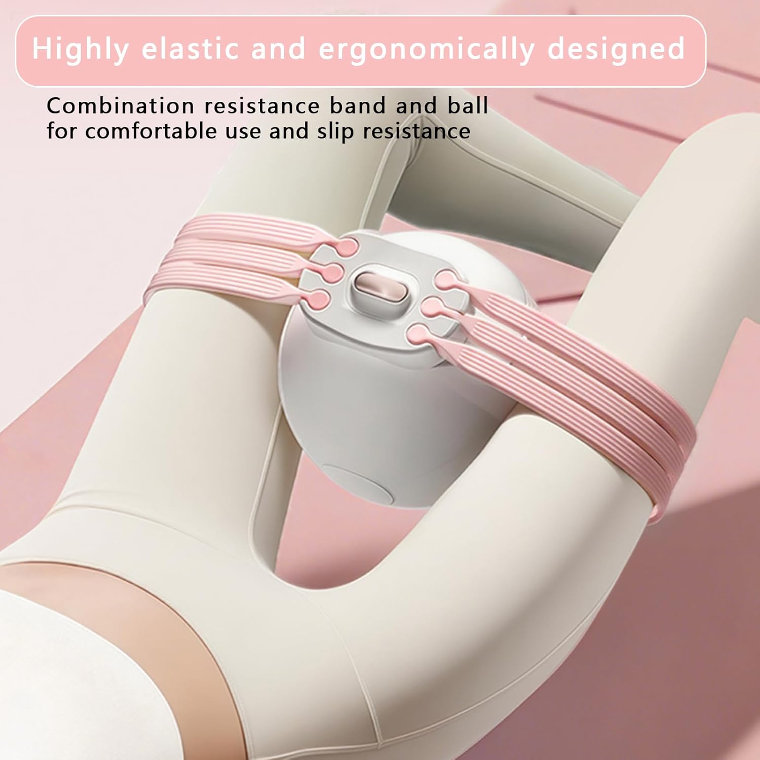 Grey 3-Level Resistance Pelvic Floor & Inner Thigh Trainer - Multi-Function Kegel Exercise Set with 25cm Yoga Ball & 3-Pair Resistance Rope