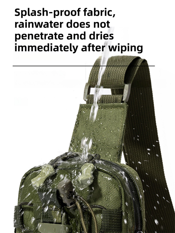 Red Outdoor Tactical Water Bottle Chest Bag - High-Capacity Phone Pouch with Expansion System for Cycling Camping and Fishing