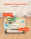 VEVOR Train Table 100 PCS Wooden Kids Activity Table with Rolling Storage Drawer
