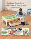 VEVOR Train Table 100 PCS Wooden Kids Activity Table with Rolling Storage Drawer