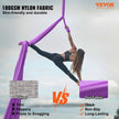 VEVOR Aerial Silk & Yoga Swing, 8 m Length, Aerial Yoga Hammock Kit with 100gsm Nylon Fabric, Full Rigging Hardware & Easy Set-up Guide, Antigravity Flying for All Levels Fitness Bodybuilding, Purple