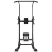 VEVOR Power Tower with Bench, 10-Level Height Adjustable Pull Up Bar Stand Dip Station & Detachable Bench, Multi-Function Home Gym Strength Training Fitness Equipment with Backrest, Elbow Pads, 440LBS