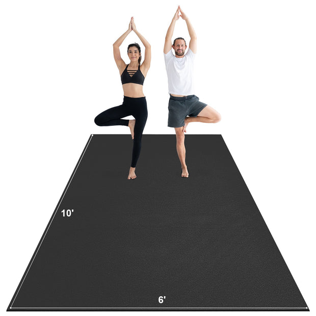 VEVOR Exercise Mat, Non Slip High Density Premium Yoga Mat, Exercise Yoga Mat for Men Women, Fitness & Exercise Mat with Bag & Carry Strap, for All Types of Home Yoga, Pilate & Floor Workout (10x6ft)