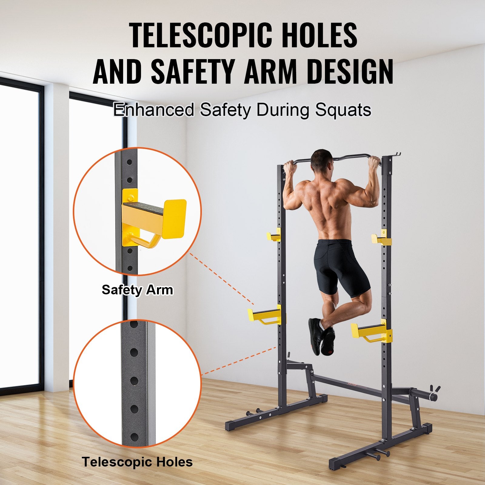 VEVOR Squat Stand Power Rack Adjustable Heavy Duty Barbell Weight Stand Home Gym