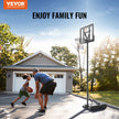 VEVOR Basketball Hoop, 4-10 ft Adjustable Height Portable Backboard System, 44 inch Basketball Hoop & Goal, Kids & Adults Basketball Set with Wheels, Stand, and Fillable Base, for Outdoor/Indoor