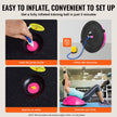 VEVOR Half Exercise Ball Trainer, 23 inch Balance Ball Trainer, 660lbs Capacity Stability Ball, Yoga Ball with Resistance Bands & Foot Pump, Strength Fitness Ball for Home Gym, Full Body Workout, Pink