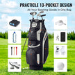 VEVOR Golf Cart Bag with 14 Way Organizer Divider Top, 13 Pockets Premium Cart Bag, Durable 600D Polyester Fabric Golf Bags with Handles & Dust Cover & Detachable Straps for Men & Women, Black Color-Block