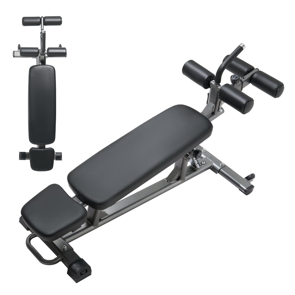 VEVOR Sit Up Bench, Decline Ab Bench with Reverse Crunch Handle, with 4 Adjustable Height Settings, Heavy Duty Steel, 454 kg Capacity, for Home Gym Workouts, Strength Training, Full Body Muscles
