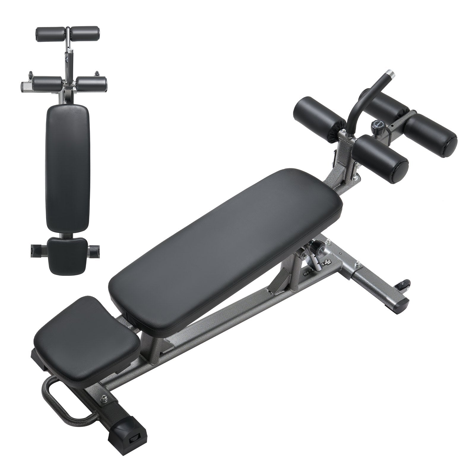 VEVOR Sit Up Bench, Decline Ab Bench with Reverse Crunch Handle, with 4 Adjustable Height Settings, Heavy Duty Steel, 454 kg Capacity, for Home Gym Workouts, Strength Training, Full Body Muscles