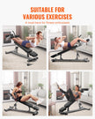 VEVOR Sit Up Bench, Decline Ab Bench with Reverse Crunch Handle, with 4 Adjustable Height Settings, Heavy Duty Steel, 454 kg Capacity, for Home Gym Workouts, Strength Training, Full Body Muscles