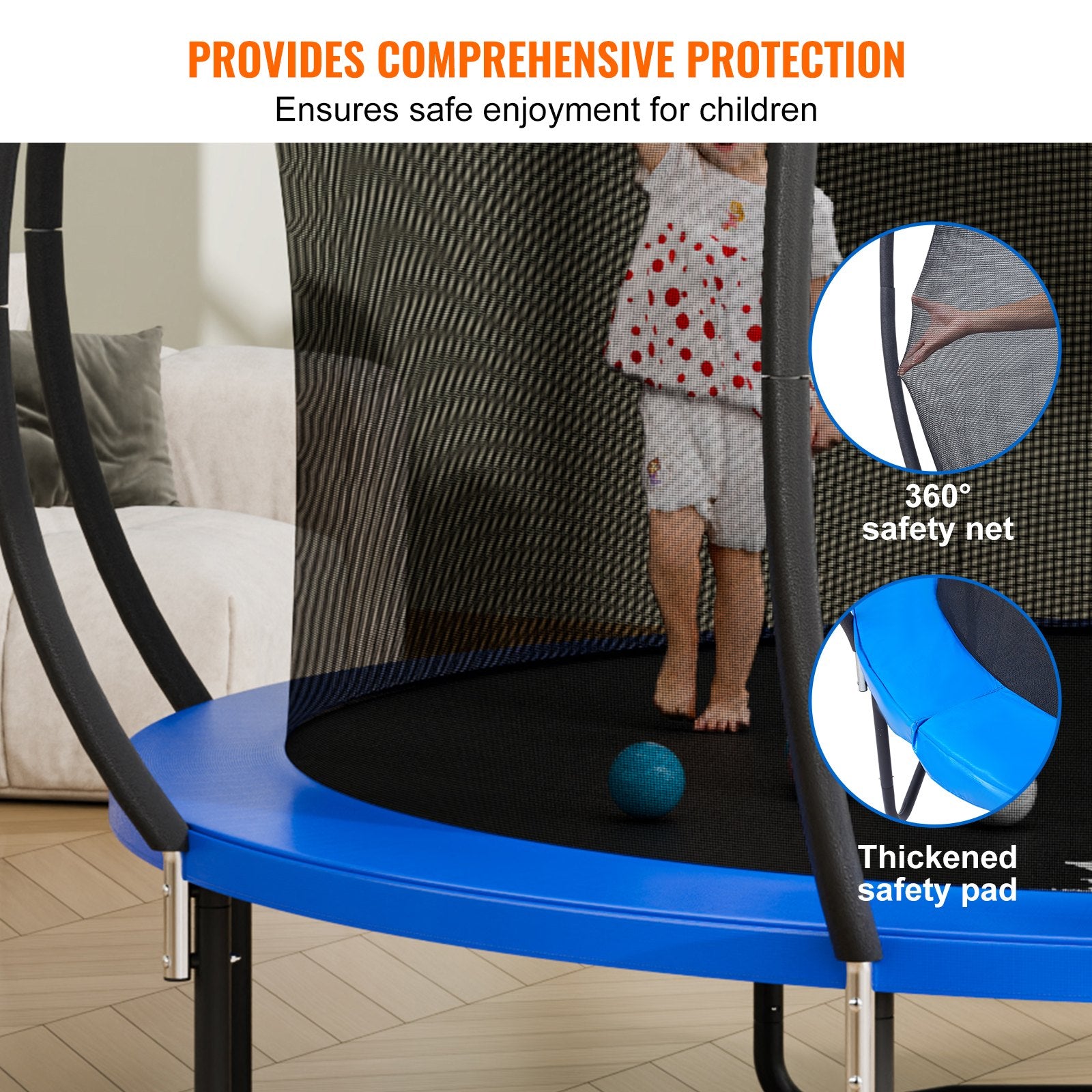 VEVOR 3.66m Trampoline, 181 kg Trampoline with Enclosure Net, Ladder, and Curved Pole, Heavy Duty Trampoline with Jumping Mat and Spring Cover Padding, Outdoor Recreational Trampolines for Kids Adults