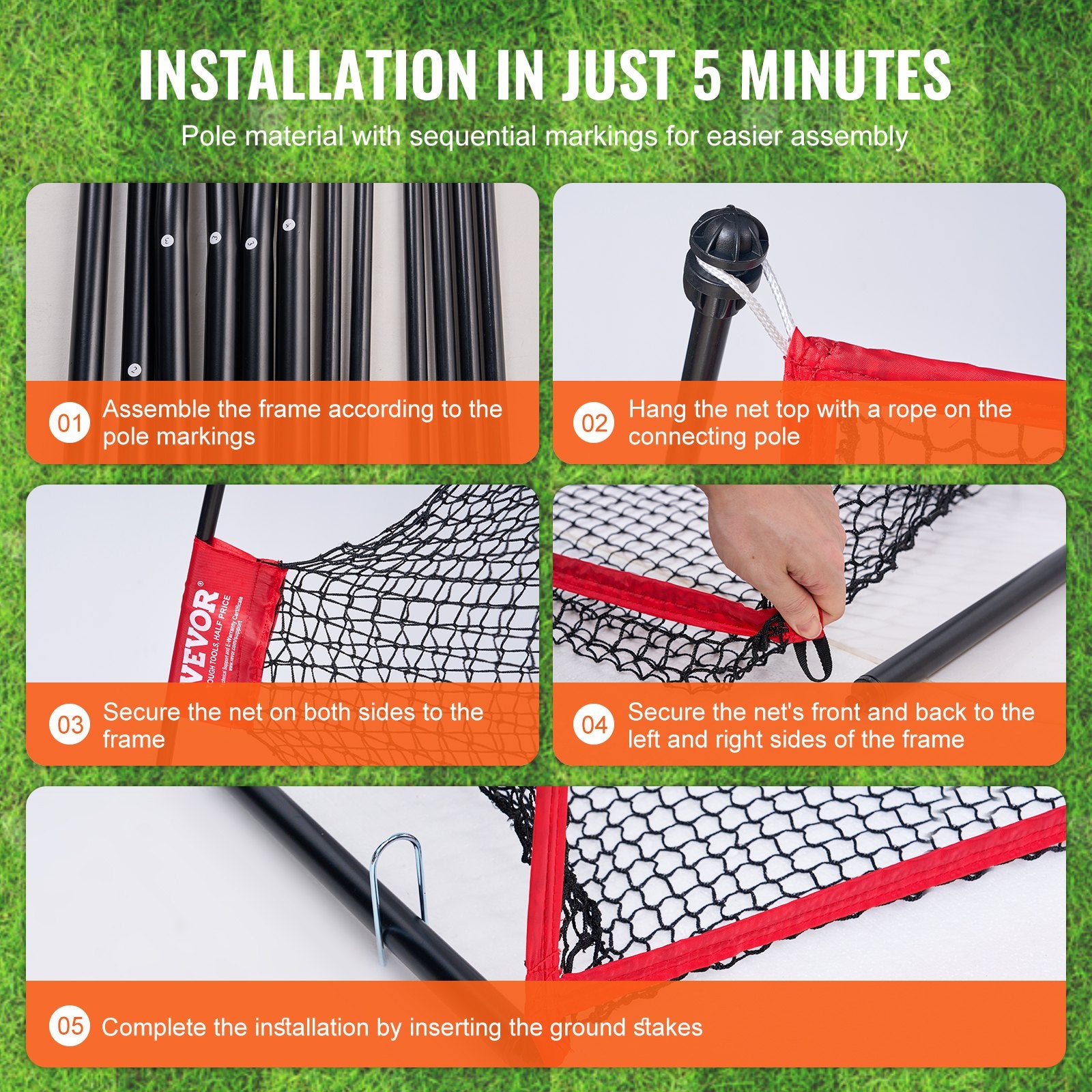 VEVOR Golf Practice Hitting Net, Huge 10.8x7ft Golf Net, Personal Driving Range for Indoor Outdoor Use, Portable Home Golf Aid Net with Solid Fiberglass Frame and Carry Bag, Gift for Men, Golf Lover