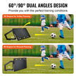 VEVOR Soccer Rebounder Board, 115x45 cm Portable Soccer Wall with 2 Angles Rebound, Foldable HDPE Kickback Rebound Board, Soccer Training Equipment for Kids and Adults, Passing & Shooting Practice