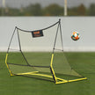 VEVOR Soccer Trainer, 2-IN-1 Portable Soccer Rebounder Net, Iron Soccer Practice Equipment, Sports Football Rebounder Wall with Portable Bag, Perfect for Team Solo Training, Passing, Volley