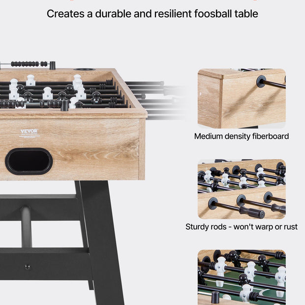 VEVOR 140 cm Foosball Soccer Game Table Standard Size Foosball Table for Home