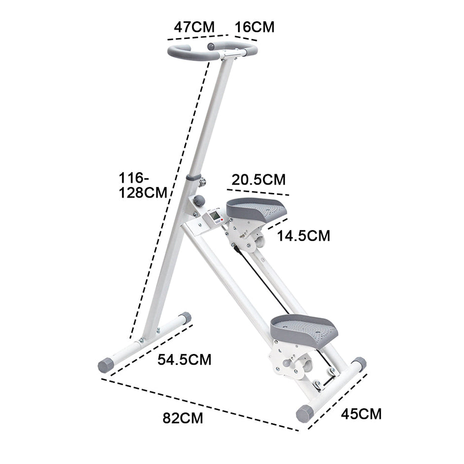 Foldable Stair Stepper for Home Gym Exercise Height Adjustable Vertical Climber Machine 150kg Loading Capacity with Digital Display for Full-Body Workout