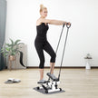Mini Stepper Home Office Stair Stepper Machine with Resistance Bands and LCD Monitor for Full Body Workout Cardio Exercises Calves Trainer Calf Stretch