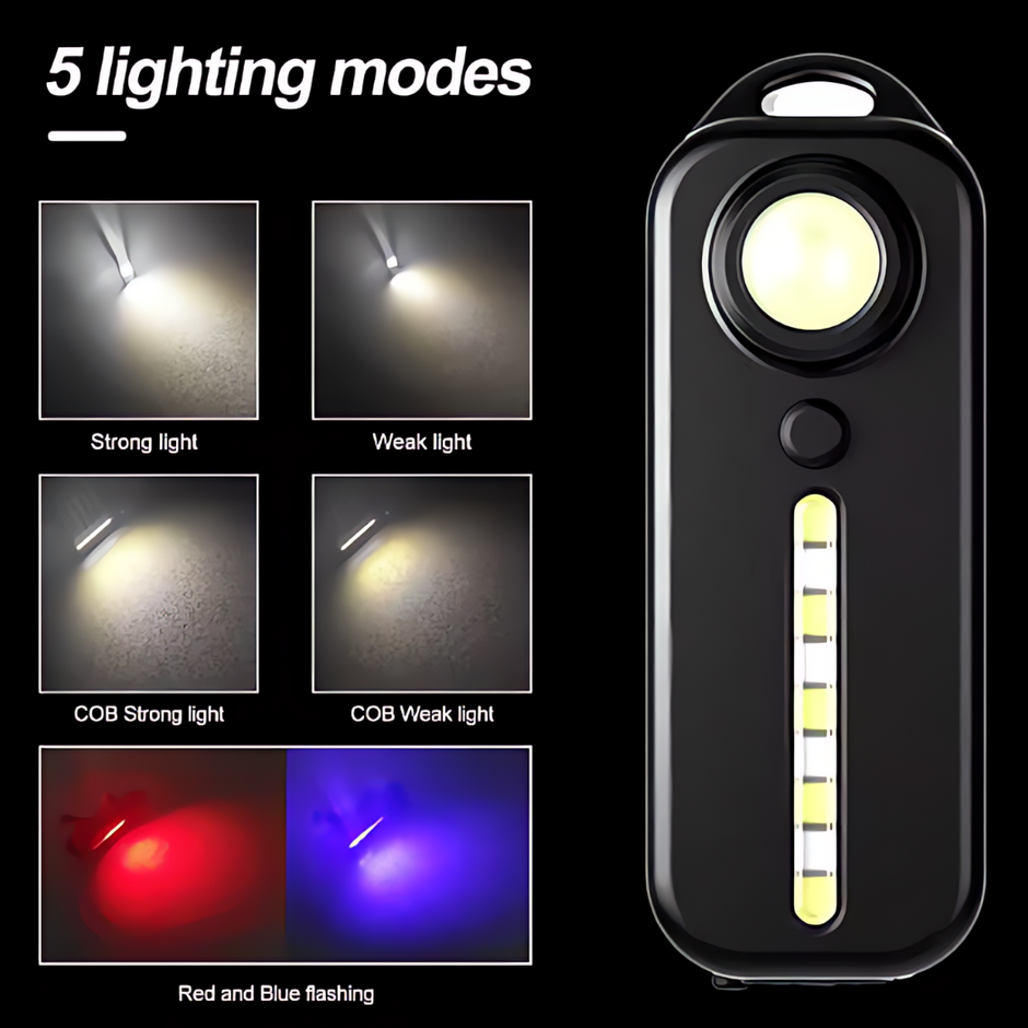 LED Red White & Blue Flashing Chest Clip Strobe Light